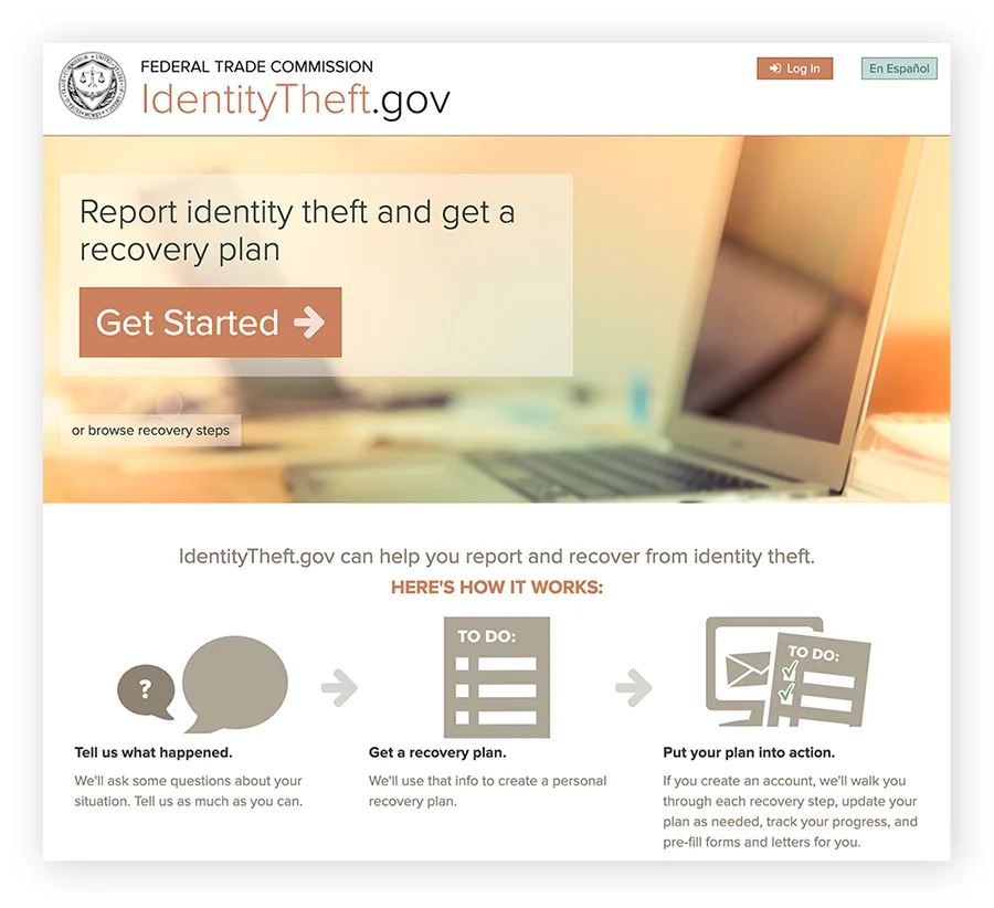 如果你的社会安全号被盗，立即在 identitytheft.gov报告。